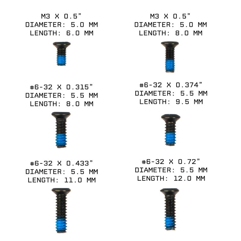 Monstrum RMR to Glock 17/19/26/34 MOS Red Dot Screw Pack | Includes #6-32 and M3 Screws | Compatible with RMR/Holosun 507C/407C/508T X2 - Image 2